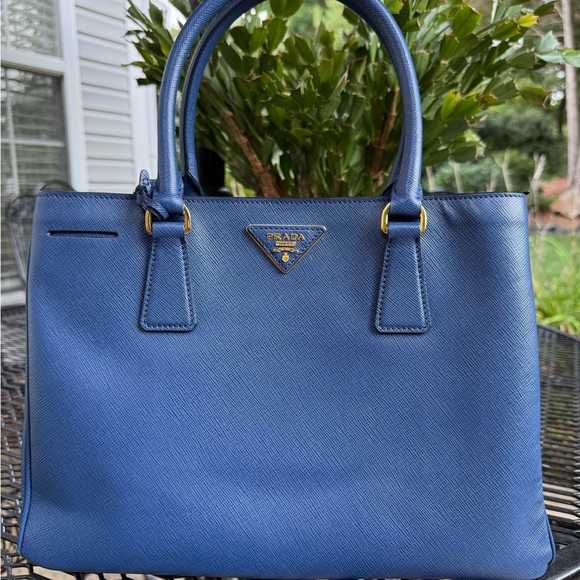 Prada Blue Saffiano Leather Satchel - Picture 1 of 6